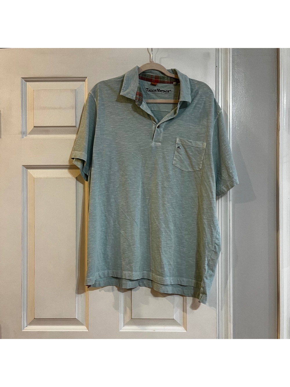 Tailor Vintage Men's Light Blue Cotton Blend Polo Shirt XL